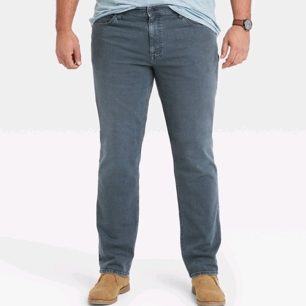 Men's Athletic Fit Jeans - Goodfellow & Co Navy Grey -  40 x 30